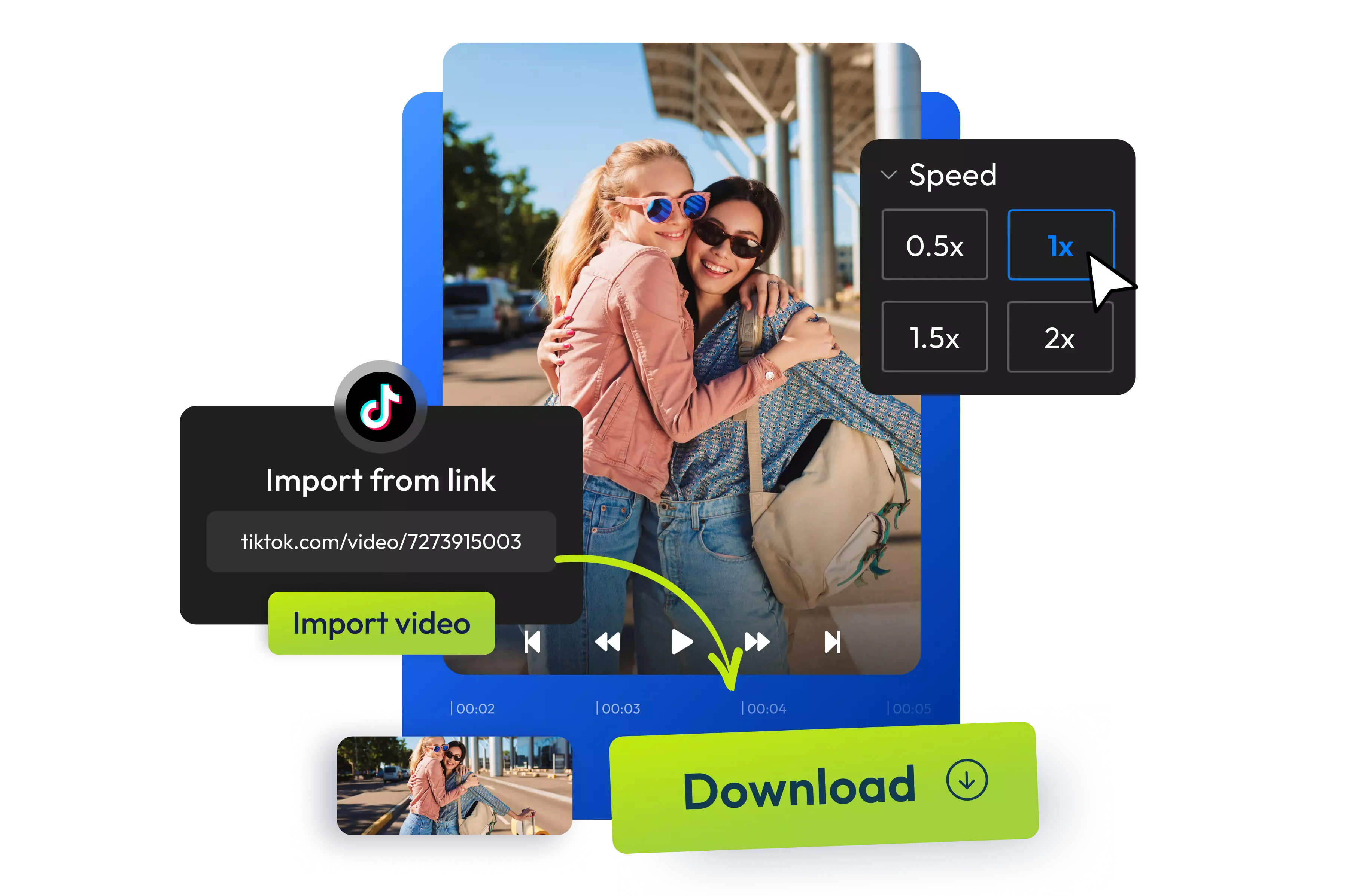 Preview of importing a video into Flixier